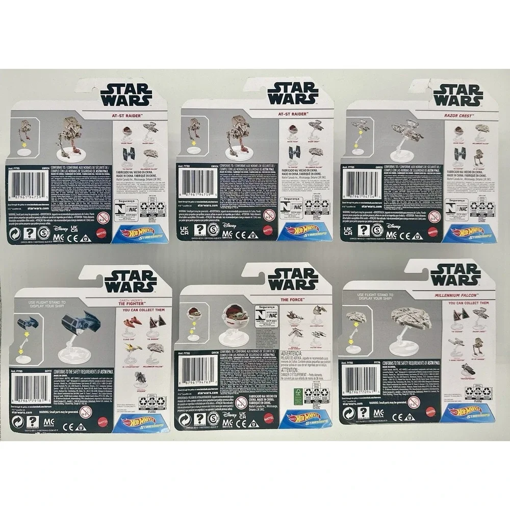 Hot Wheels Star Wars Starships Lot Razor Crest Falcon Grogu Vader TIE AT-ST NIB
